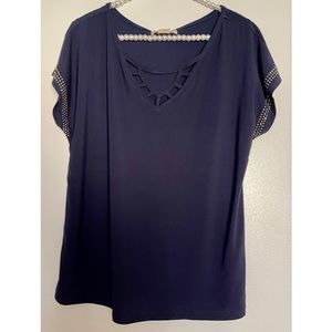 New Diana Belle Royal Blue Embellished Studded Sleeveless Strappy Top XL